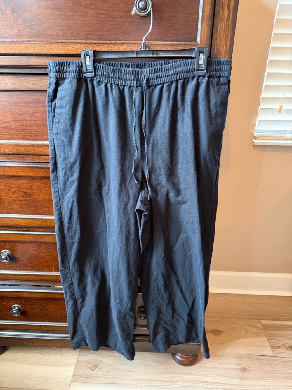 J. Crew Factory Linen Blend Slim Wide Leg Drawstring Pants - Picture 5 of 6